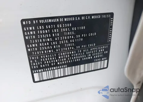 2024 Volkswagen Tiguan 2.0T Se/Wolfsburg Edition from USA, damaged, VIN 3VVMB7AX8RM049460